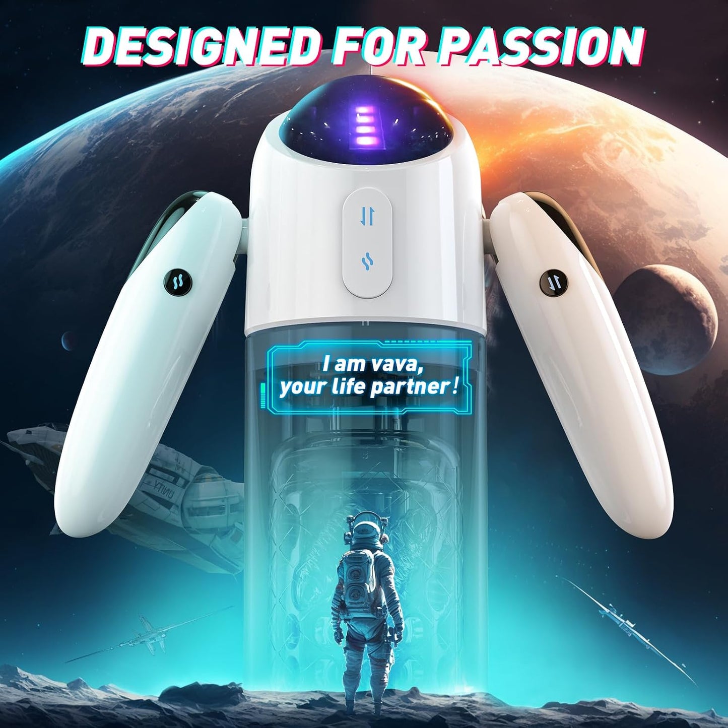 Automatic Male Masturbator Sex Toys for Men, Male Sex Toys with 4 Thrusting & 7 Rotation Modes, Pocket Pussy Male Stroker with 7 Color Ambient Lighting, Sex Toy Sex Machine, Adult Sex Toys