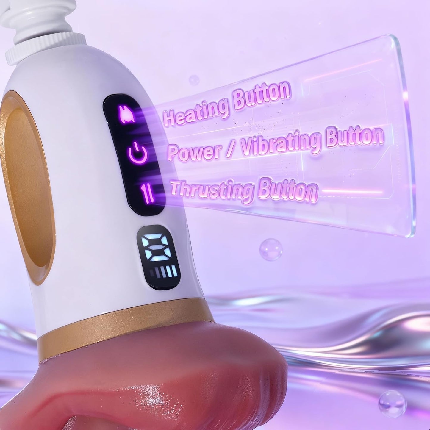 Thrusting Dildo Vibrator Sex Machine Adult Sex Toy,Muscle-Bound Realistic Dildos with 9 Wiggling Thrusting & 9 Vibrating Modes,Heating Huge Dildo with Suction Cup for Vagina Anal Sex Stimulation