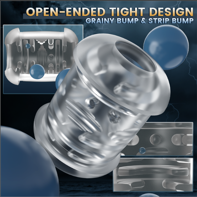 Automatic 3 Thrusting Telescopic Handheld Male Masturbator Open-ended Male Masturbator