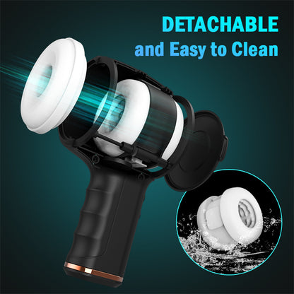 Automatic Male Masturbator 8 Vibrating 5 Thrusting Telescopic Open-ended Handheld Masturbator Male Sex Toys