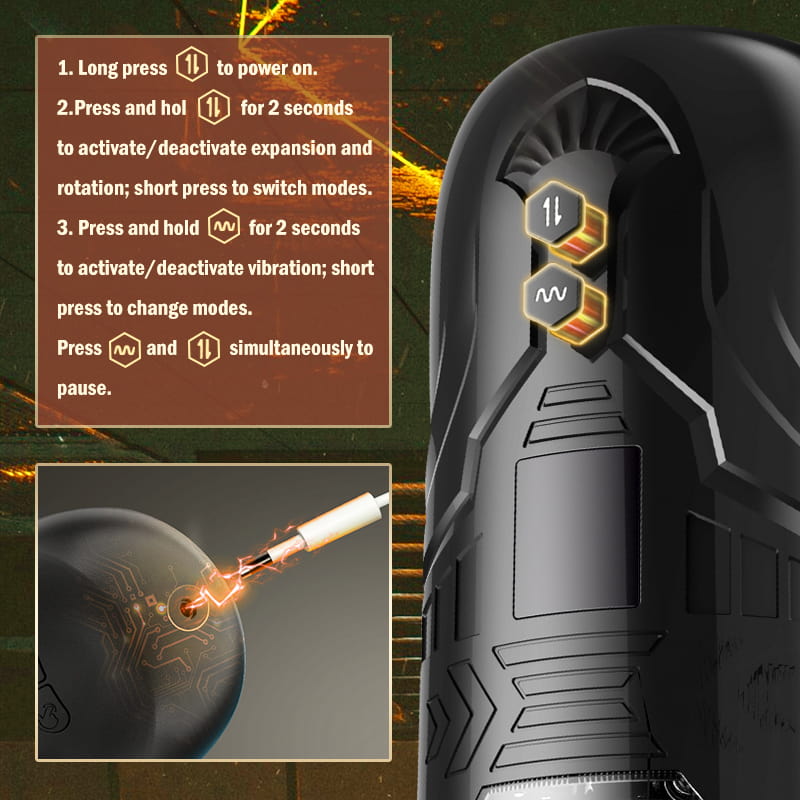 Automatic Male Masturbator Cup 7 Thrusting Rotating 7 Vibrating Masturbator with Suction Cup