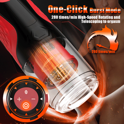 Automatic 5 Thrusting Telescopic & Rotating for Penis Stimulation Masturbator