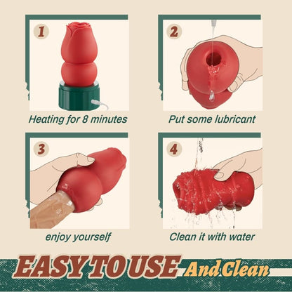 3D Rose Heating Male Masturbator
