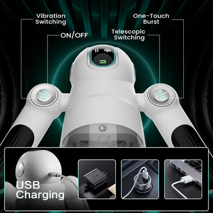 Hamster Automatic Male Masturbator Cup 7 Thrusting Telescopic Squeezing 12 Vibration Masturbator Experience More Authen Men Sex Toys Tic Piston