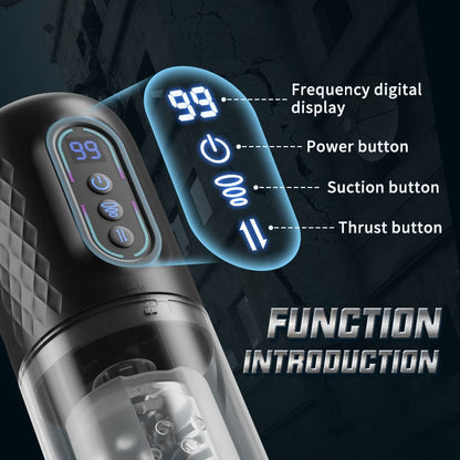 Automatic Male 9 Rotating & Thrusting & Sucking Telescopic Penis Pump Masturbator Male Men Sex Toy