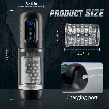 Automatic Male 9 Rotating & Thrusting & Sucking Telescopic Penis Pump Masturbator Male Men Sex Toy