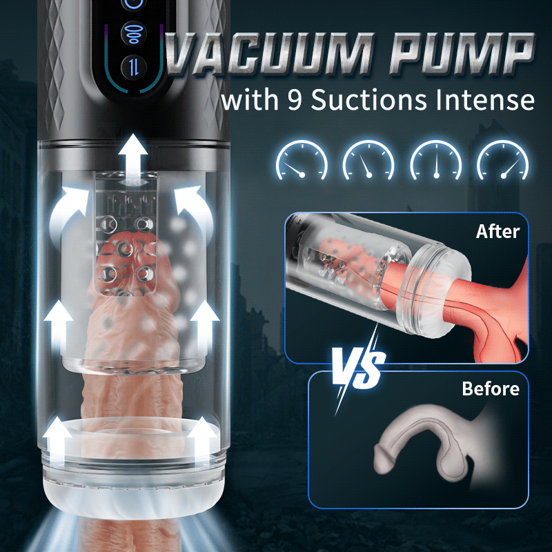 Automatic Male 9 Rotating & Thrusting & Sucking Telescopic Penis Pump Masturbator Male Men Sex Toy