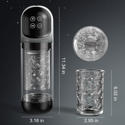 【6.02 IN Depth】 Night Elf 7 Rotation Suction Vacuum Pumps Masturbator Pocket Pussy Adult Male Sex Toys