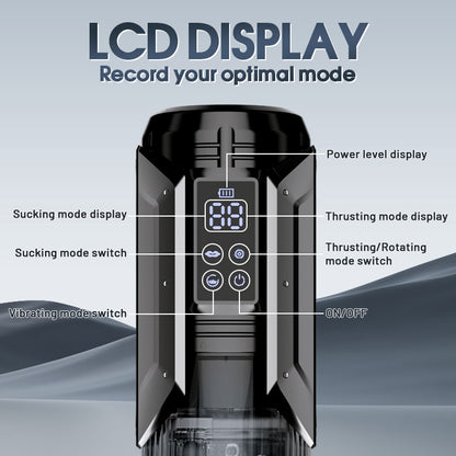 Automatic Male Masturbator 7 Thrusting Rotation 7 Vacuum Sucking for Oral Sex LCD Display Masturbator Sex Toys for Men