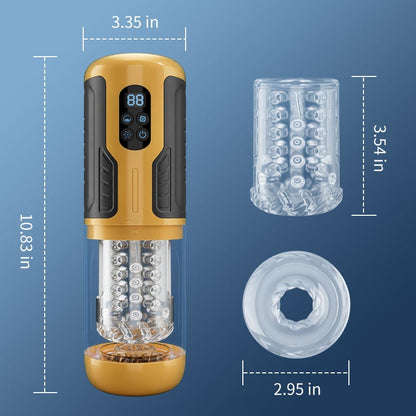 Automatic 3 Thrusting Telescopic & Rotation 7 Vibration Penis Pump Masturbator Adult Sex Toys for Men