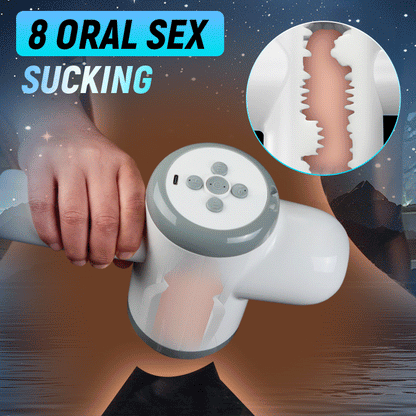 Jackson Self-Lube Automatic 8 Thrusting Telescopic & Sucking Automatic Lubricating Male Masturbator with Strap, Hands Free Thrusting Sex Toys for Men, Adult Pleasure Automatic Stroker, Masturbador para Hombre Blowjobsex Machine