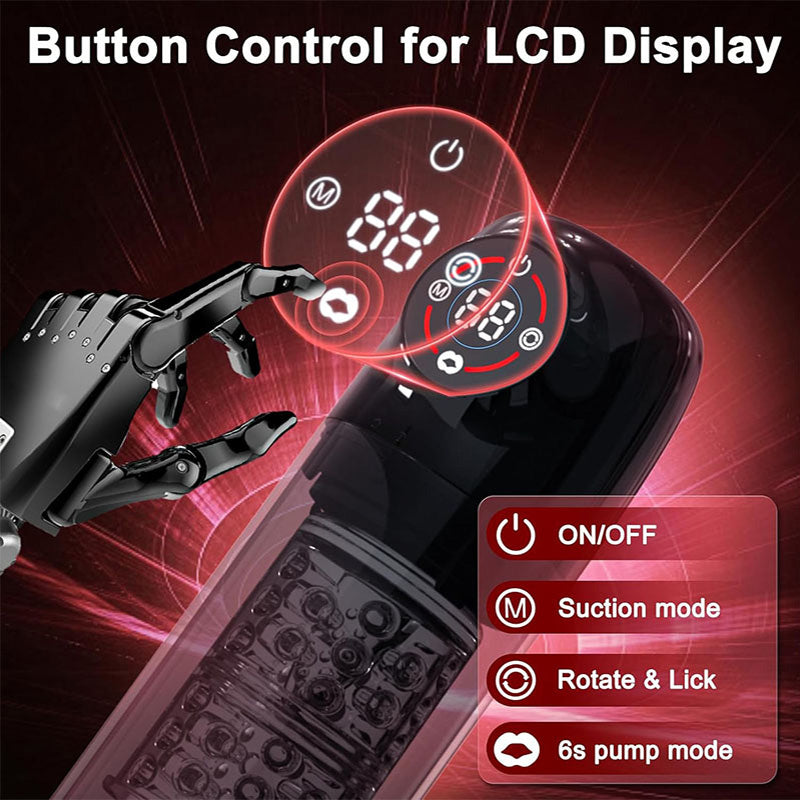 Automatic 7 Rotating 7 Sucking Lcd Display Pumps & Enlargers Automatic Male Masturbator