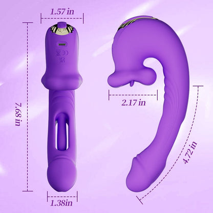 Upgraded Mouth-Shaped Clit Tongue Licking Flapping G-spot Vibrator