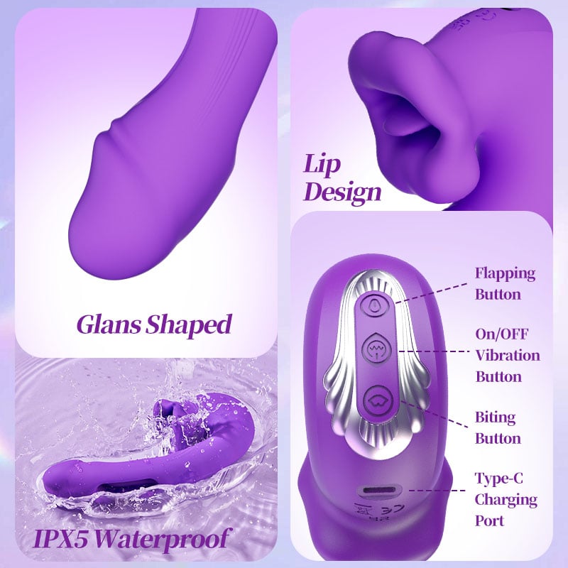 Upgraded Mouth-Shaped Clit Tongue Licking Flapping G-spot Vibrator