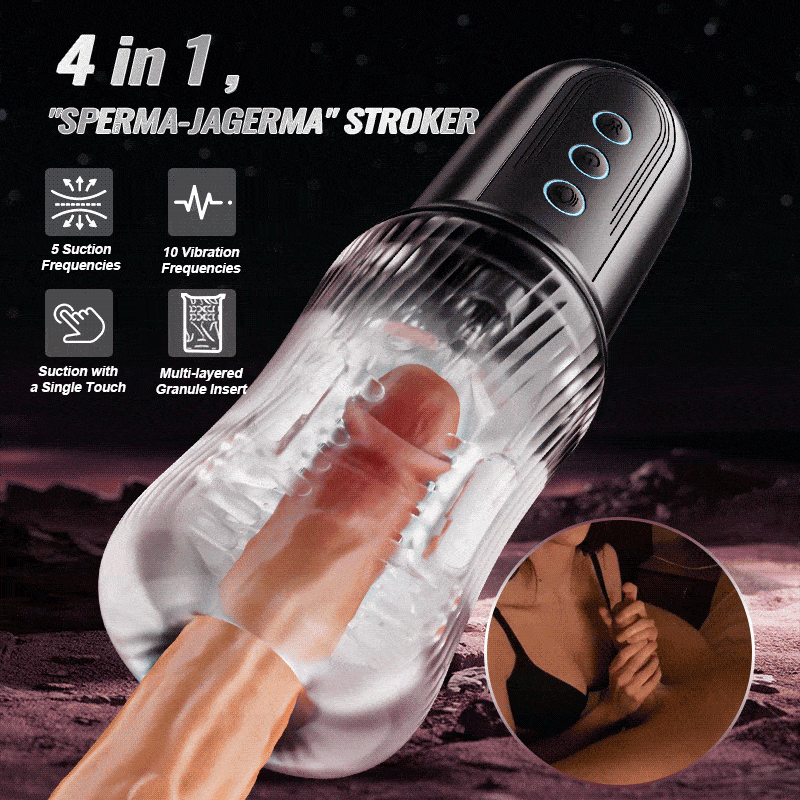 Automatic Dual Vibrating Eggs 5 Sucking 10 Vibrating Deep Throat Male Masturbator