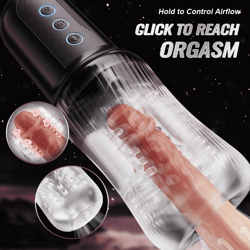 Automatic Dual Vibrating Eggs 5 Sucking 10 Vibrating Deep Throat Male Masturbator