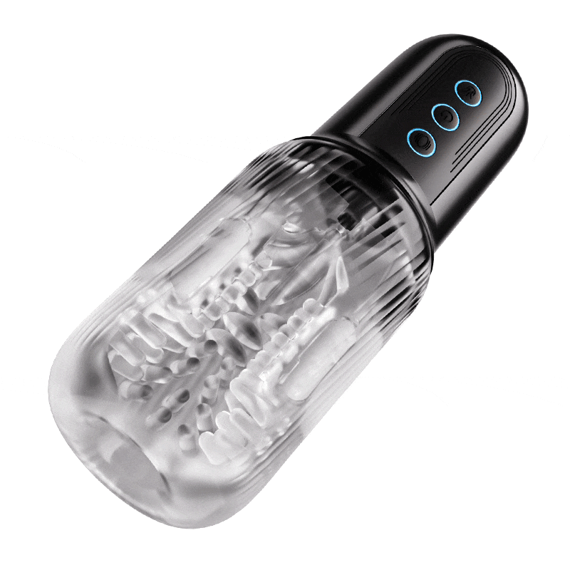 Automatic Dual Vibrating Eggs 5 Sucking 10 Vibrating Deep Throat Male Masturbator