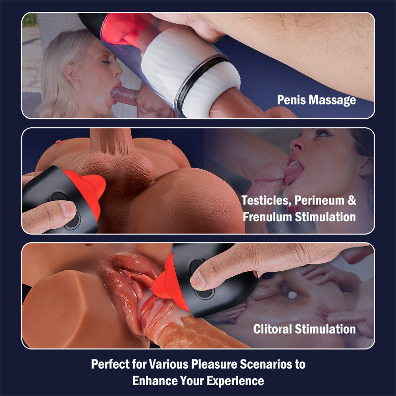 App Control Male Masturbator with 9 Tongue Licking & Vibration Modes