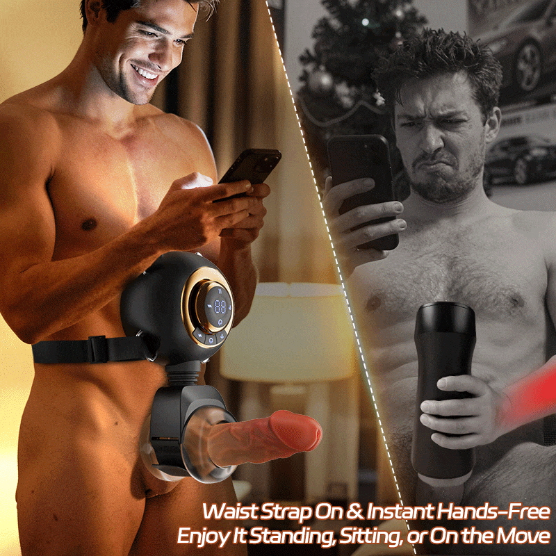 9 Vibration & Swing & Thrust Hands-Free Waist Strap-On Male Masturbator