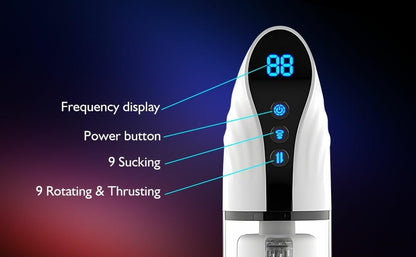 Electric Blowjob Penis Massager Sucker Sex Toy - Automatic Male Masturbator with 9 Modes Sucking Thrusting & Rotating for Men’s Pleasure, Milking Machine Cock Shower Stroker Masturbation Cup Dick Pump