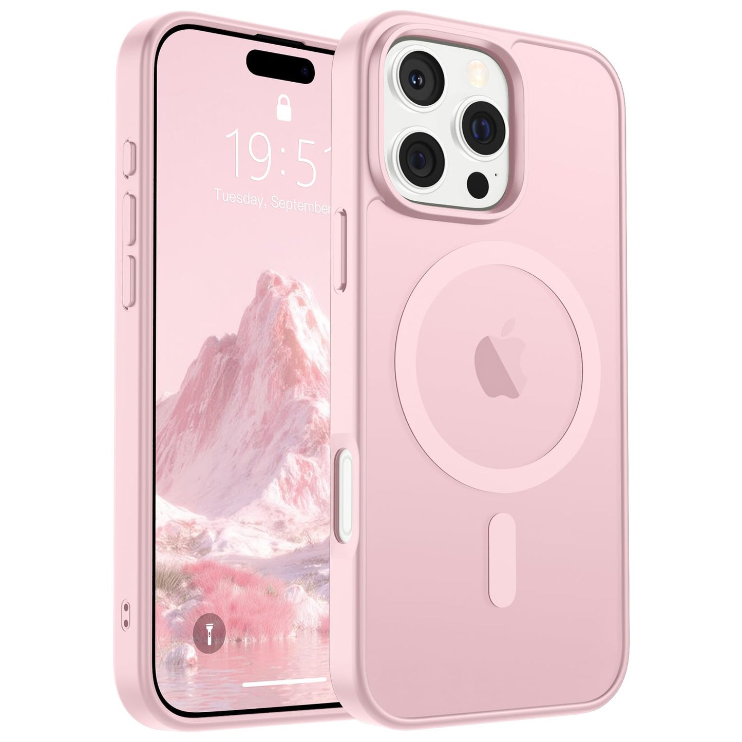 Magnetic for iPhone 14 Case & iPhone 13 Case (Compatible with MagSafe)(Military Grade Drop Protection) Translucent Matte Shockproof Phone Cover,Black