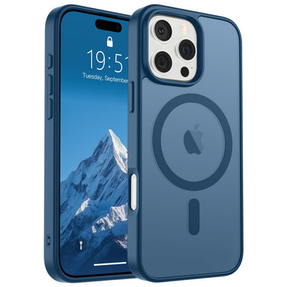 Magnetic for iPhone 14 Case & iPhone 13 Case (Compatible with MagSafe)(Military Grade Drop Protection) Translucent Matte Shockproof Phone Cover,Black