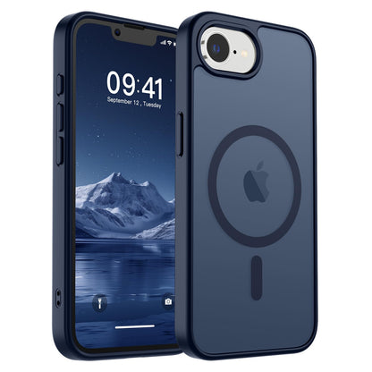 Magnetic for iPhone 14 Case & iPhone 13 Case (Compatible with MagSafe)(Military Grade Drop Protection) Translucent Matte Shockproof Phone Cover,Black