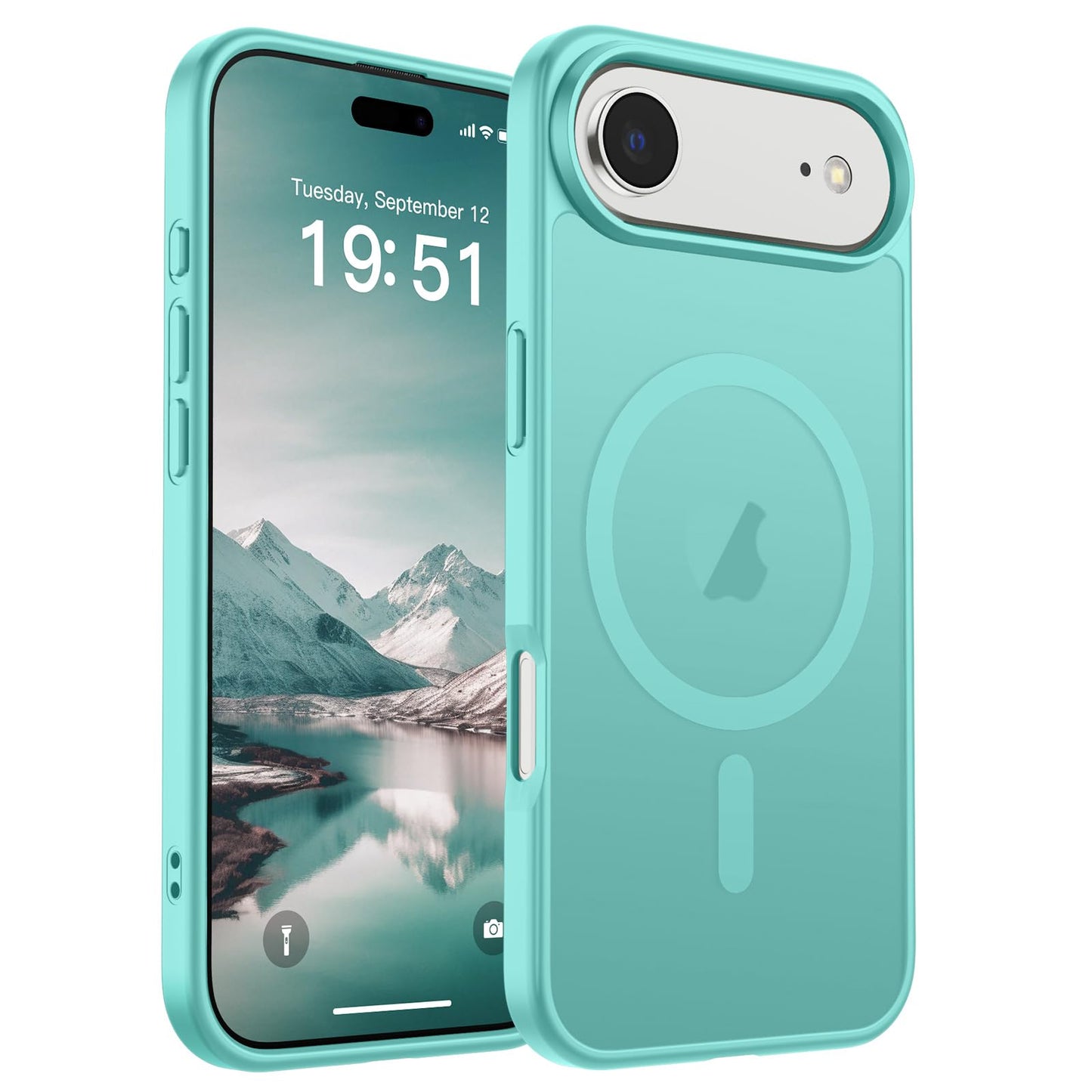 Magnetic for iPhone 14 Case & iPhone 13 Case (Compatible with MagSafe)(Military Grade Drop Protection) Translucent Matte Shockproof Phone Cover,Black