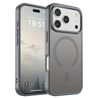 Magnetic for iPhone 14 Case & iPhone 13 Case (Compatible with MagSafe)(Military Grade Drop Protection) Translucent Matte Shockproof Phone Cover,Black