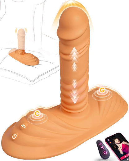 Thrusting Dildo Vibrator Riding Grinding Sex Toy, Strap On Dildos with 9 Vibrating 3 Thrusting Adult Sex Toys Women Couple G Spot Clit Anal Finger Vibrators Sex Machine Nipple Jewelry Toys