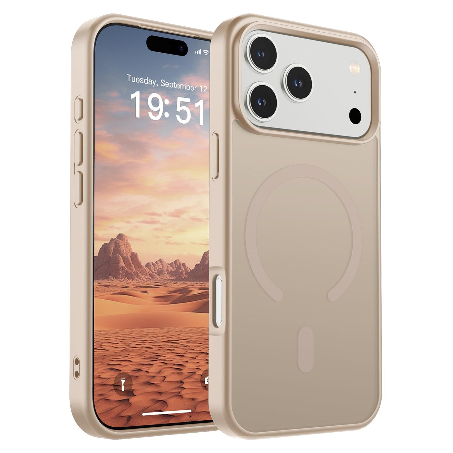 Magnetic for iPhone 14 Case & iPhone 13 Case (Compatible with MagSafe)(Military Grade Drop Protection) Translucent Matte Shockproof Phone Cover,Black