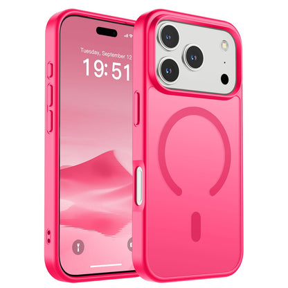 Magnetic for iPhone 14 Case & iPhone 13 Case (Compatible with MagSafe)(Military Grade Drop Protection) Translucent Matte Shockproof Phone Cover,Black