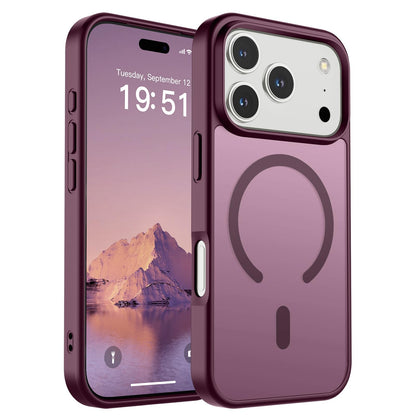 Magnetic for iPhone 14 Case & iPhone 13 Case (Compatible with MagSafe)(Military Grade Drop Protection) Translucent Matte Shockproof Phone Cover,Black