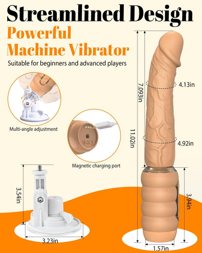 Sex Machine Thrusting Dildo Riding Vibrator Adult Sex Toys for Women Men Clitoral G Spot Anal Play, Dildo Machine with 10 Vibration 3 Thrusting & Rapid Modes Big Suction Cup Anal Toys for Couple Play