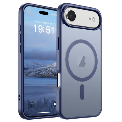 Magnetic for iPhone 14 Case & iPhone 13 Case (Compatible with MagSafe)(Military Grade Drop Protection) Translucent Matte Shockproof Phone Cover,Black