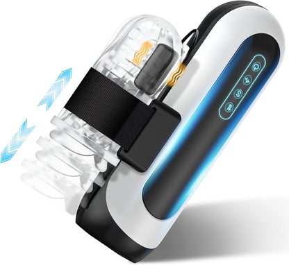Automatic Penis Pump Male Sex Toys for Men Automatic Male Masturbator,Male Sex Toys with 6 Types of Piston Modes 5 Speed Changes + 10 Vibrating Hands Free Pocket Pussy Male Stroker with 3D