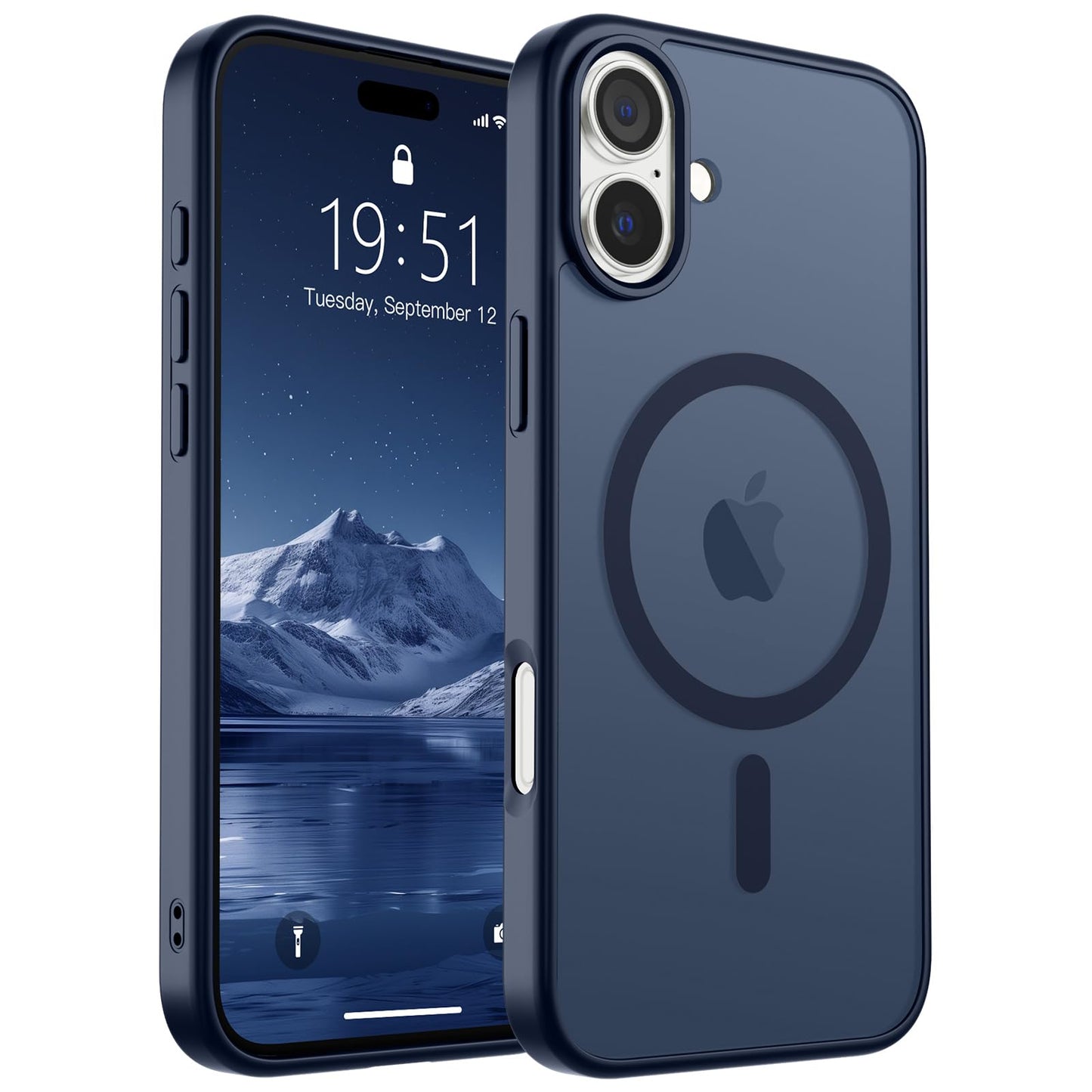 Magnetic for iPhone 14 Case & iPhone 13 Case (Compatible with MagSafe)(Military Grade Drop Protection) Translucent Matte Shockproof Phone Cover,Black