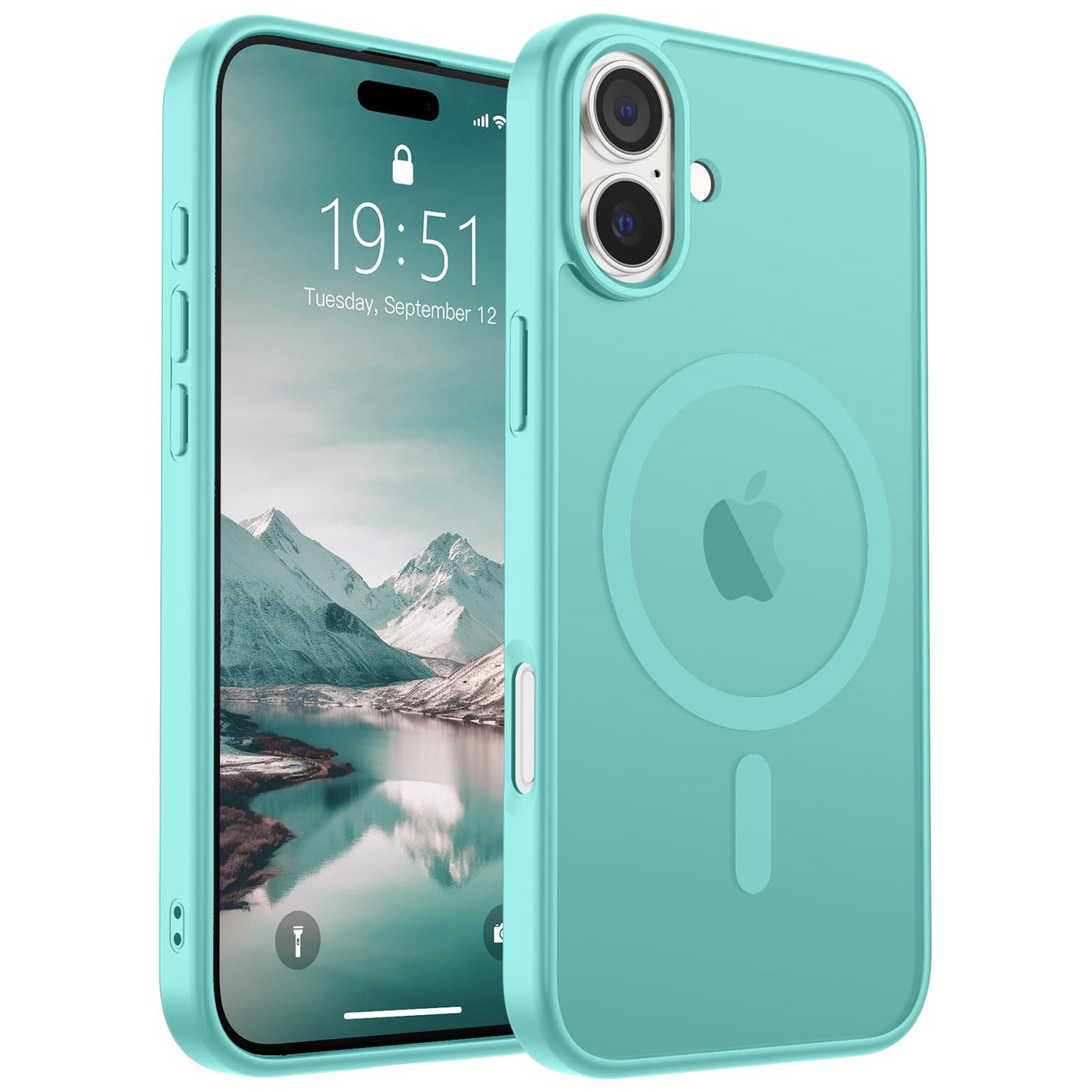 Magnetic for iPhone 14 Case & iPhone 13 Case (Compatible with MagSafe)(Military Grade Drop Protection) Translucent Matte Shockproof Phone Cover,Black