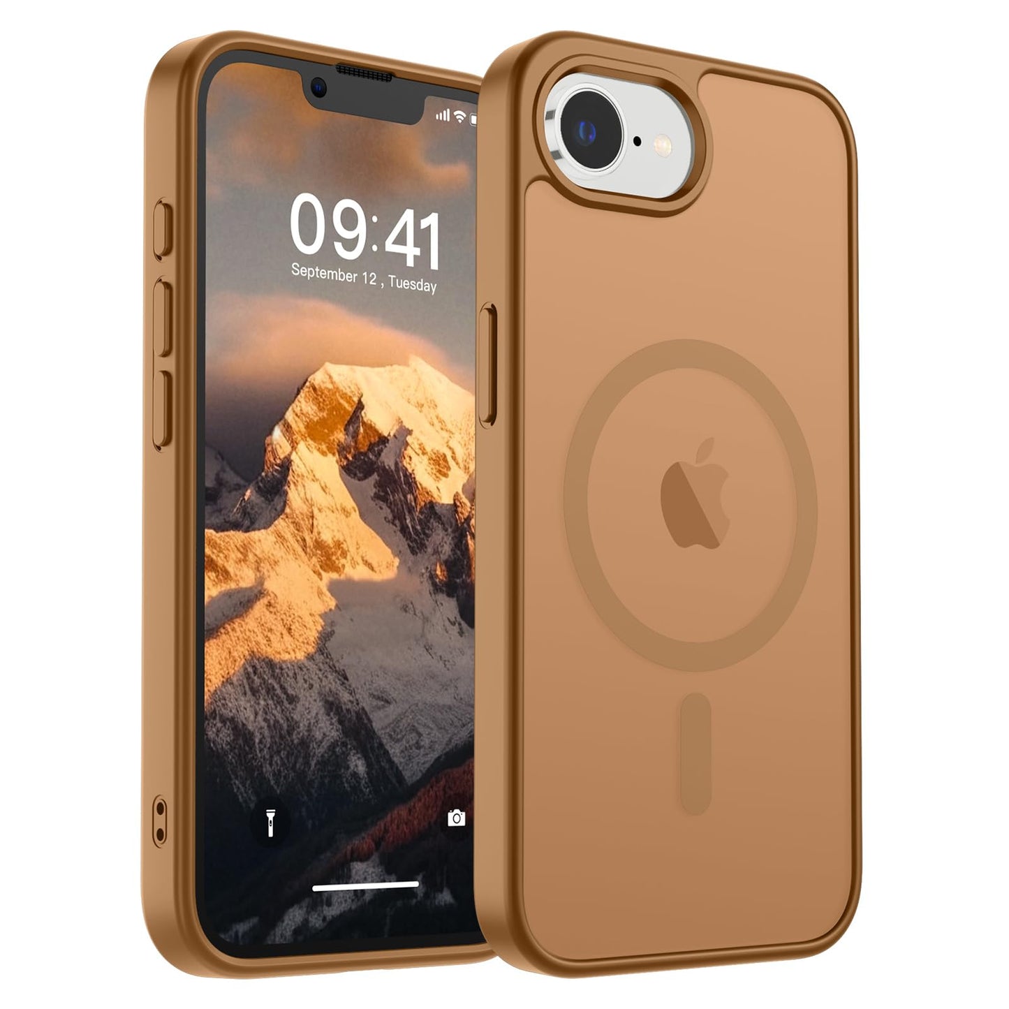 Magnetic for iPhone 14 Case & iPhone 13 Case (Compatible with MagSafe)(Military Grade Drop Protection) Translucent Matte Shockproof Phone Cover,Black