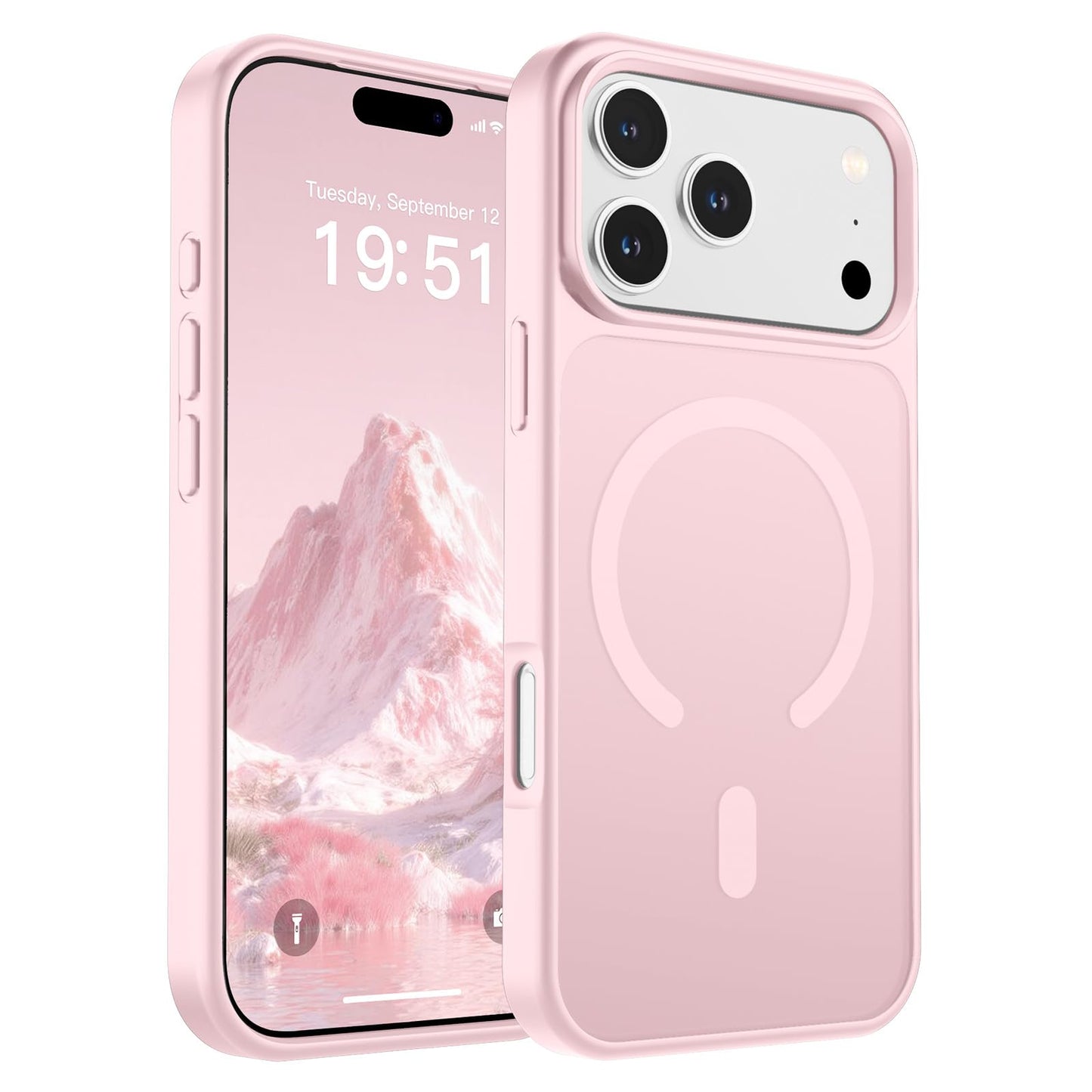 Magnetic for iPhone 14 Case & iPhone 13 Case (Compatible with MagSafe)(Military Grade Drop Protection) Translucent Matte Shockproof Phone Cover,Black