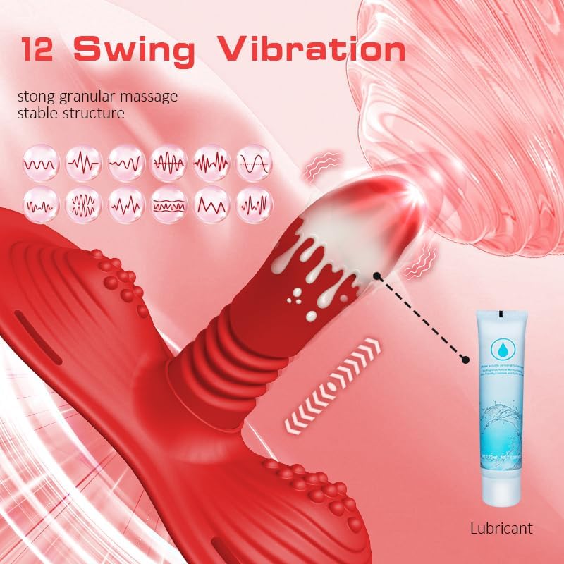 Riding Thrusting Dildo Vibrator Sex Toys, Remote Control Strap on Pillow Cushion, Hands-Free Sex Saddle with 10 Vibrating Modes for Female Couple Adults Women G Spot Anal