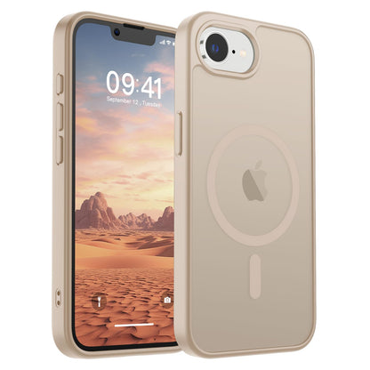 Magnetic for iPhone 14 Case & iPhone 13 Case (Compatible with MagSafe)(Military Grade Drop Protection) Translucent Matte Shockproof Phone Cover,Black