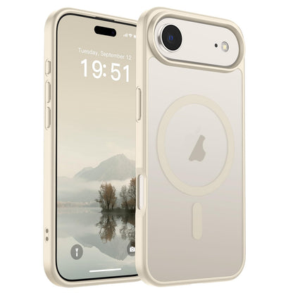 Magnetic for iPhone 14 Case & iPhone 13 Case (Compatible with MagSafe)(Military Grade Drop Protection) Translucent Matte Shockproof Phone Cover,Black