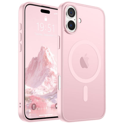 Magnetic for iPhone 14 Case & iPhone 13 Case (Compatible with MagSafe)(Military Grade Drop Protection) Translucent Matte Shockproof Phone Cover,Black