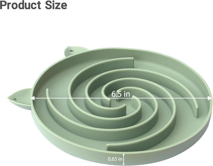 Bifeaw Slow Feeder Cat Bowl, Easy to Clean Silicone Bowl, Ideal for Dry and Wet Food (Green and Blue)