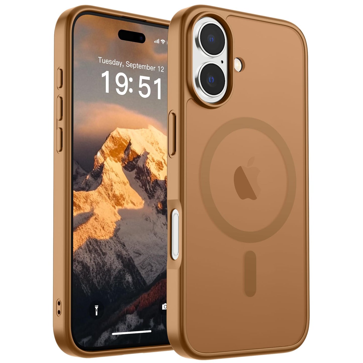 Magnetic for iPhone 14 Case & iPhone 13 Case (Compatible with MagSafe)(Military Grade Drop Protection) Translucent Matte Shockproof Phone Cover,Black