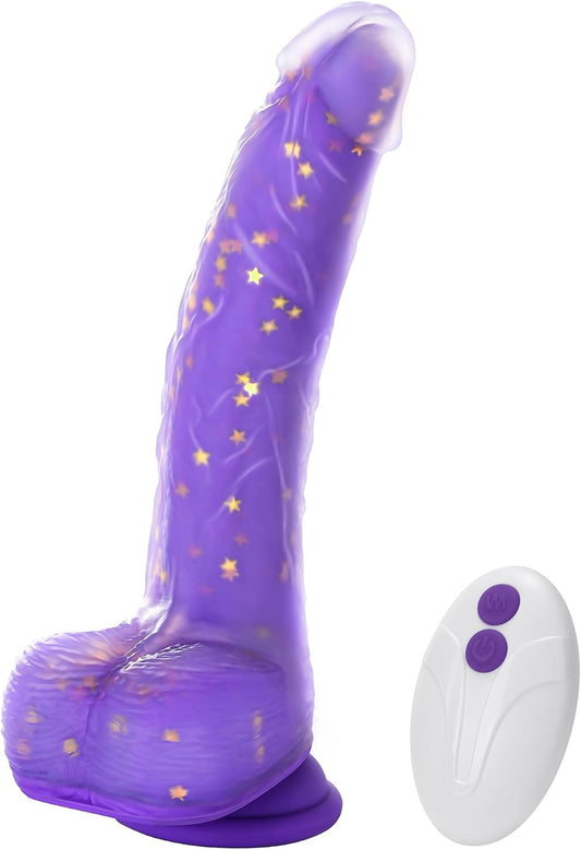 Tracy's Dog Thrusting Dildo Vibrator, 9.25" Realistic G-Spot Stimulator, Heating, 5 Thrusting Swinging & 7 Vibration Modes, Soft Silicone, Suction Cup, Remote Control, Adult Sex Toys for Women Couple