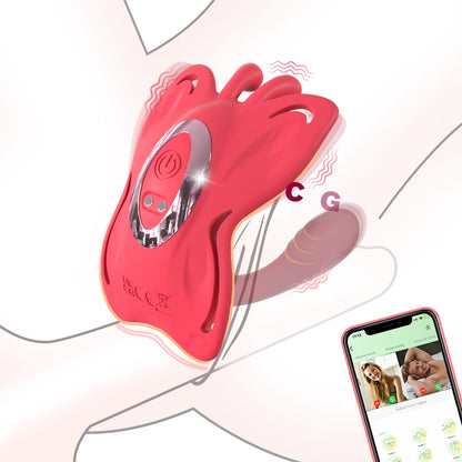 Couples App Remote Control Wearable Vibrator, Couple Women Adult Sex Toys, Long Distance Panty Vibrator with Rabbit Stimulator for G Spot Clitoral Penis Pleasure, Healexcer Female Kinky Sex Toy Game