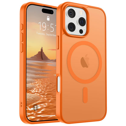 Magnetic for iPhone 14 Case & iPhone 13 Case (Compatible with MagSafe)(Military Grade Drop Protection) Translucent Matte Shockproof Phone Cover,Black