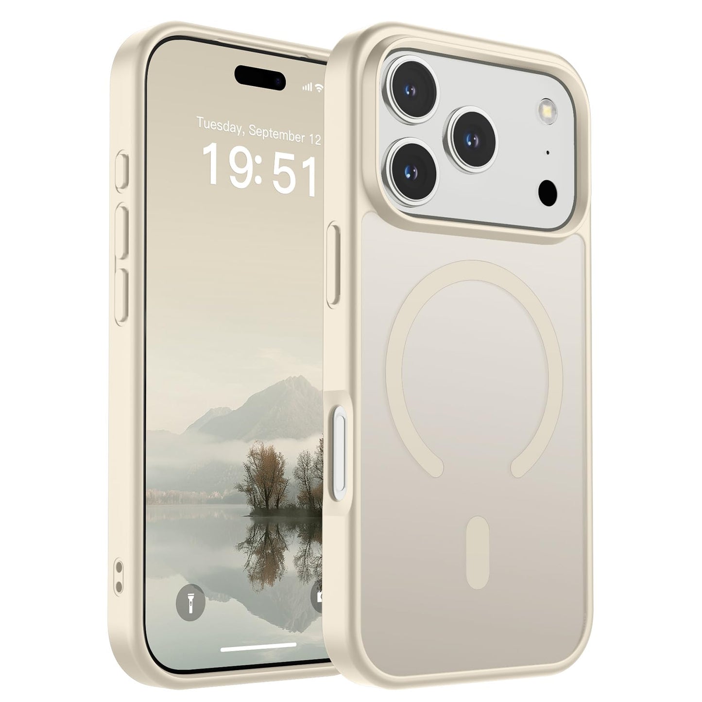 Magnetic for iPhone 14 Case & iPhone 13 Case (Compatible with MagSafe)(Military Grade Drop Protection) Translucent Matte Shockproof Phone Cover,Black